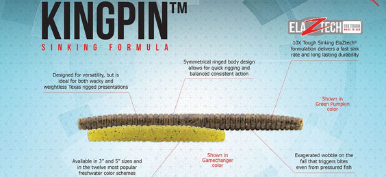 Kingpin™ Elevates the Stickworm with Sinking ElaZtech® Technology