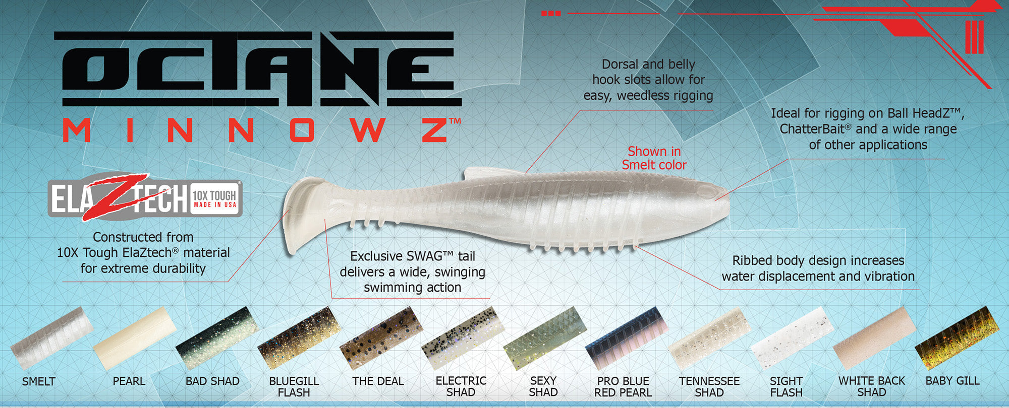 Octane MinnowZ™ Raises the Bar for the Ribbed Swimbait